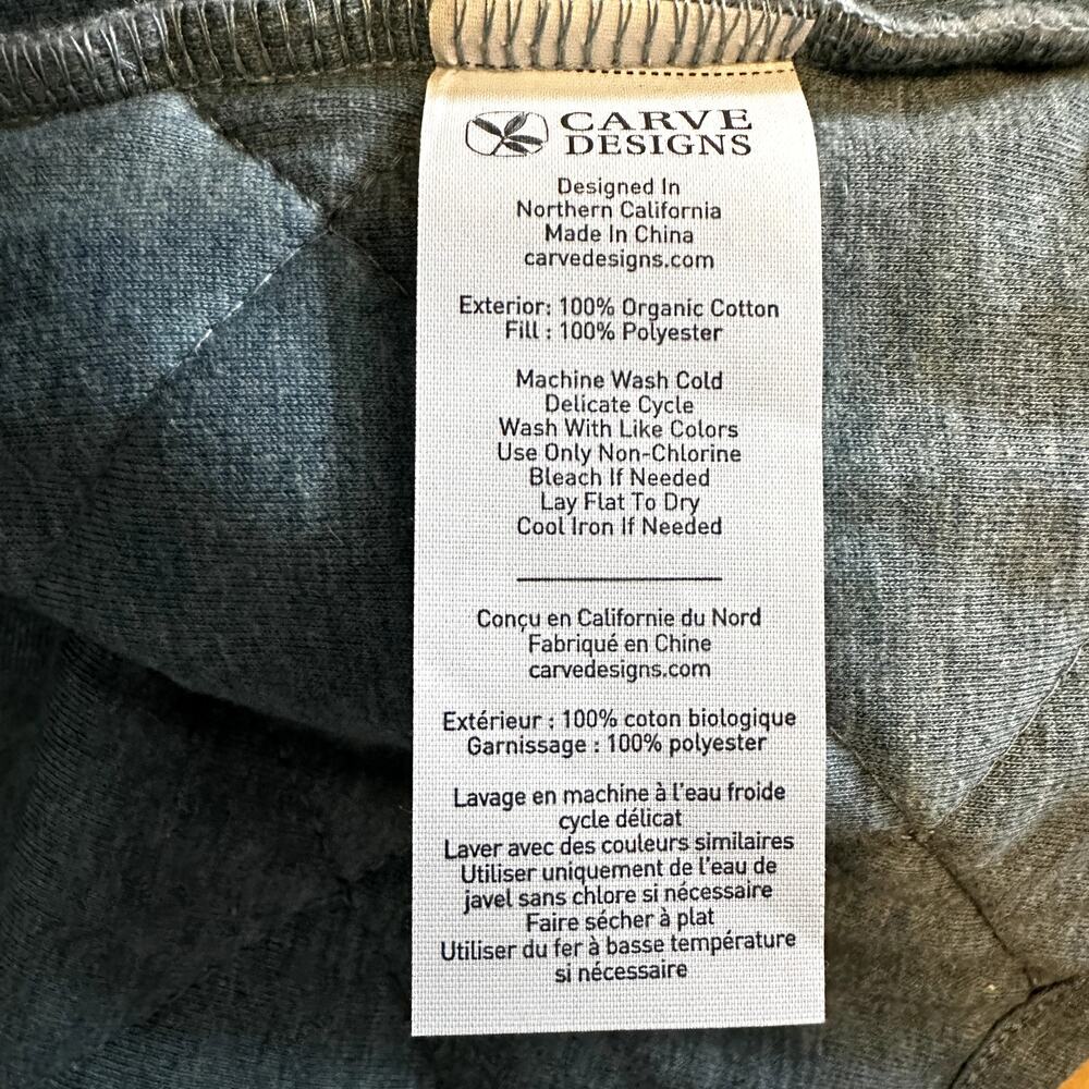 Carve Billie Bomber Quilted Jacket Long Sleeve Full Zip Front Pockets Blue Large - Picture 3 of 4